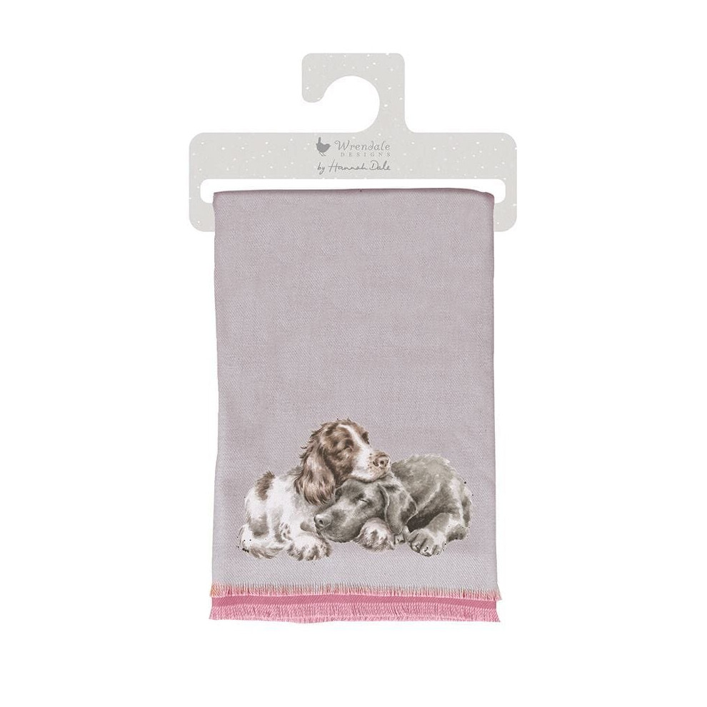 Wrendale 'A Dog's Life' Winter Scarf With Gift Bag Grey