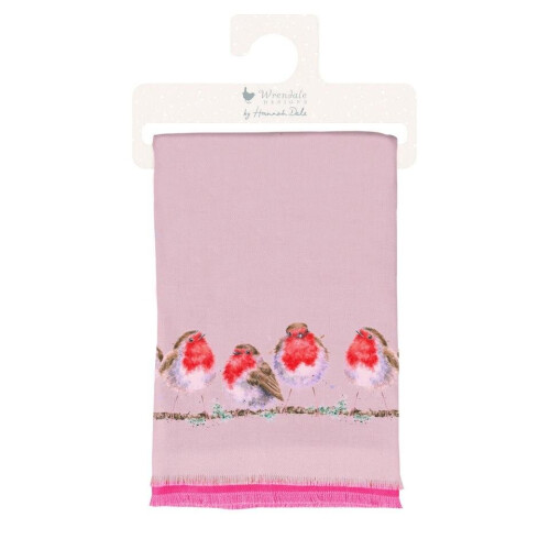 Wrendale Jolly Robins Winter Scarf In Gift Bag 1