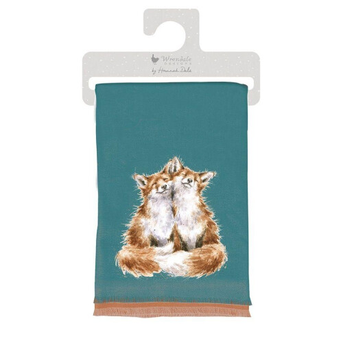 Wrendale Contentment Foxes Winter Scarf with Gift Bag