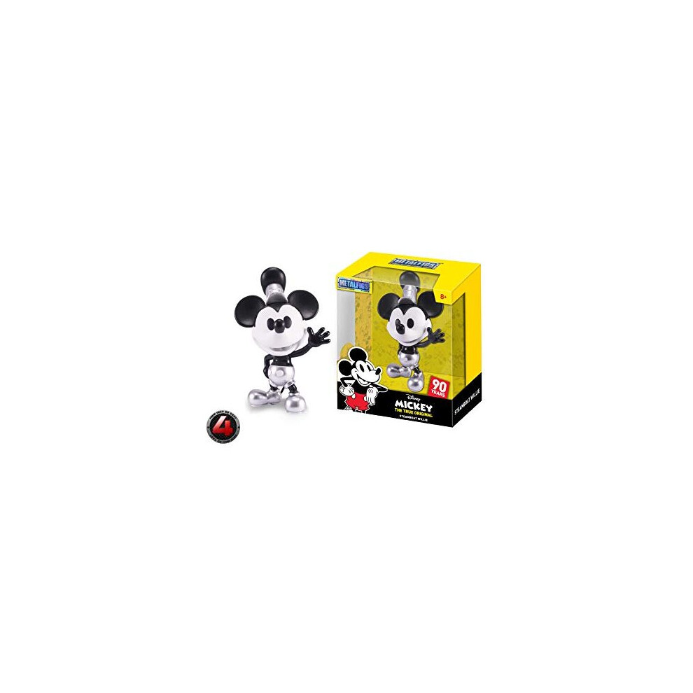 Jada Toys Metalfigs 30025 Disney The True Original Mickey Steamboat Willie Diecast Figure, 4", Silver