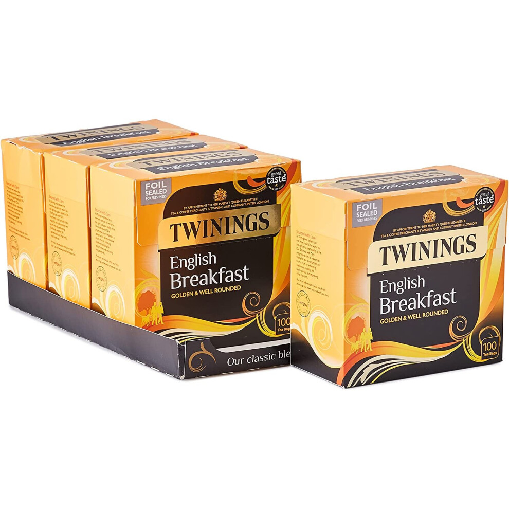 Twinings English Breakfast Tea 400 Tea Bags, (Multipack of 4 x 100 Tea Bags)