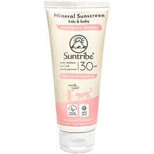 Suntribe All Natural Mineral Kids Vanilla Sunscreen - SPF 30 - Gentle & Reef Safe - Organic - Non-Nano Zinc Oxide (Mineral UV-Filter) - 8 Ingredients