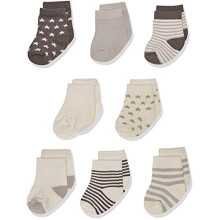 Calzini in cotone biologico per bambini Touched by Nature, stelle color carbone, 6-12 mesi