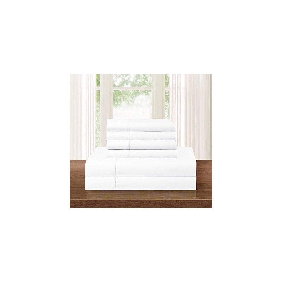 Srie 1500 ULTRA SILKY SOFT LUXURY Parure de lit 4 pices avec poche profonde jusqu' 40,6 cm  Infroissable  Toutes tailles et couleurs  Blanc