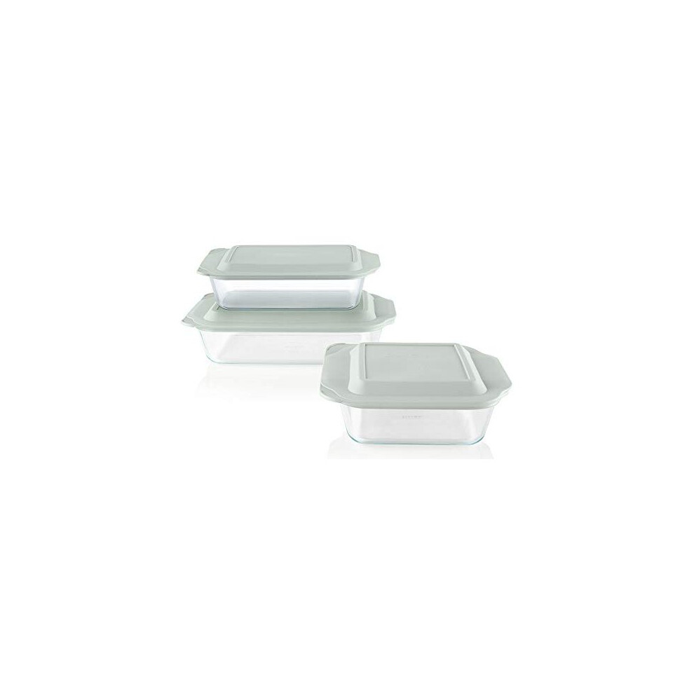 Pyrex Deep Baking Dish Set (6-Piece, BPA-Free Lids)