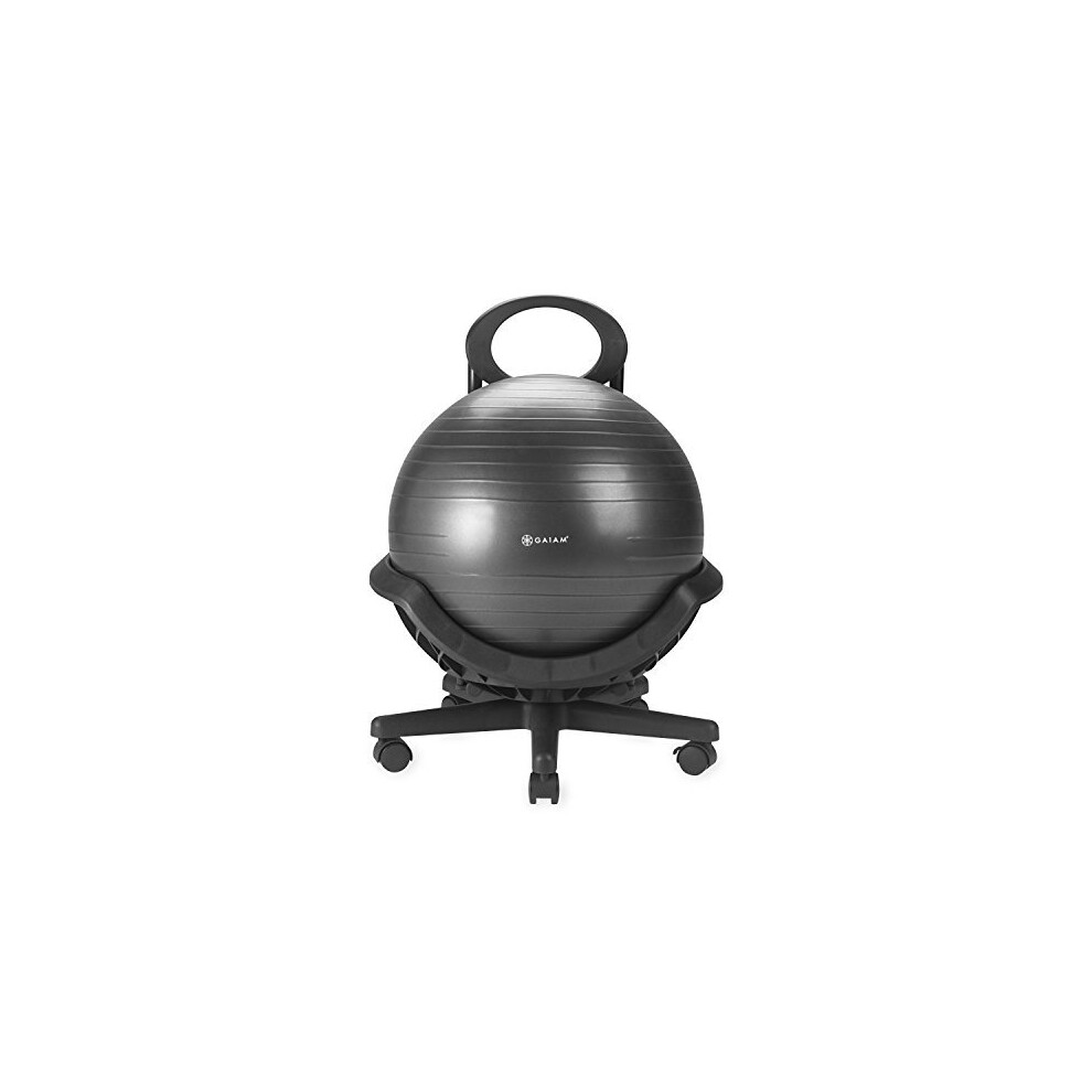 Gaiam Ultimate Balance Ball Chair - Premium Exercise Stability Yoga Ball Ergonomic Chair for Home and Office Desk with Reinforced Base, Air Pump, Exer