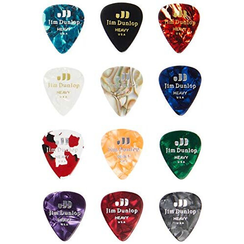 Dunlop Dunlop Heavy Celluloid Gitarrplektrum Variation Pack, 12 Pack