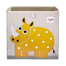 Cubo de armazenamento - 3 SPROUTS - Rinoceronte - Multicolorido - 33x33x33 cm - Criança