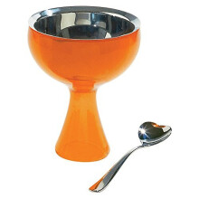 A di Alessi Big Love Bowl and Spoon, Orange