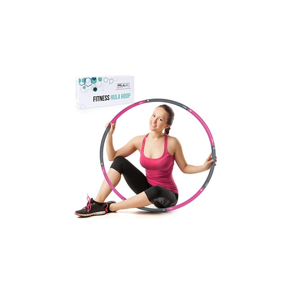 Rule Revolution Weighted Hula Hoops for Adults ?Soft Padding Foam, 2lb Weighted Hula Hoop for Women ?8 Section Detachable Exercise Hoola Hoop, Fat Bur