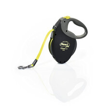 FLEXI Giant Medium Retractable Dog Leash (Tape), 26 ft, Medium, Black/Neon