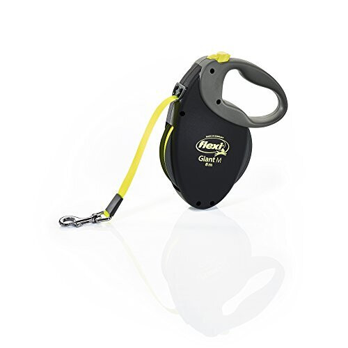 flexi FLEXI Giant Medium Retractable Dog Leash (Tape), 26 ft, Medium, Black/Neon