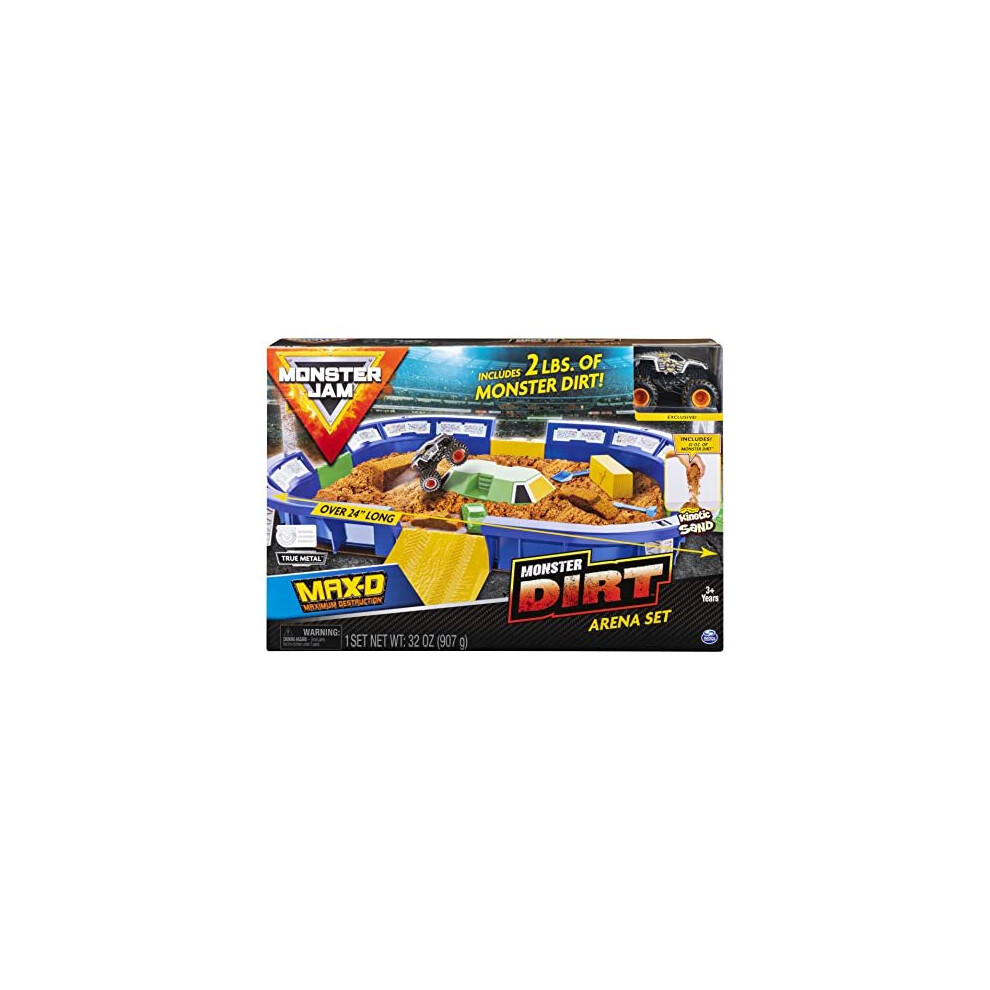 Monster Jam, Monster Dirt Arena 24-Inch Playset with 2lbs of Monster Dirt and Exclusive 1:64 Scale Die-Cast Monster Jam Truck