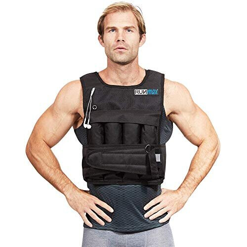 RUNmax rf20nop Γιλέκο Βάρους 12lb-140lb (χωρίς μαξιλάρια ώμων, 20lb), Μαύρο