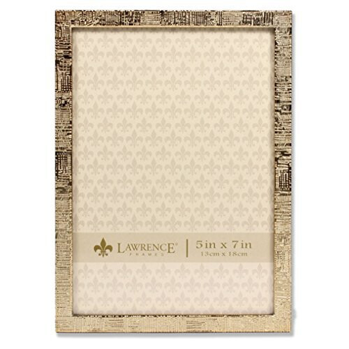 Lawrence Frames 5x7 Gold Metal Linen Pattern Picture Frame