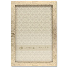 Lawrence Frames 712346 4x6 Gold Metal Linen Pattern Picture Frame