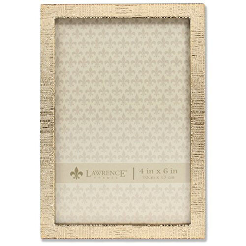 Lawrence Frames 712346 4x6 Gold Metal Linen Pattern Picture Frame