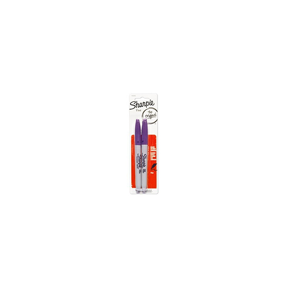 Sharpie Permanent Markers, Fine Point, Purple, 2-Pack (1765445)