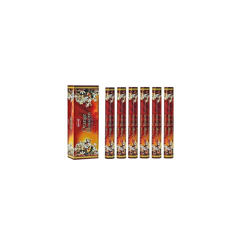 Orange Blossom - Box of Six 20 Stick Hex Tubes - Hem Incense Hand Rolled in India