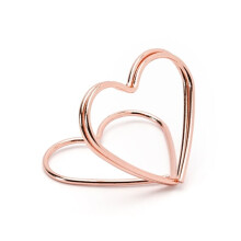 (Rose Gold) PartyDeco Wedding Table Metal Heart Place Card Holders