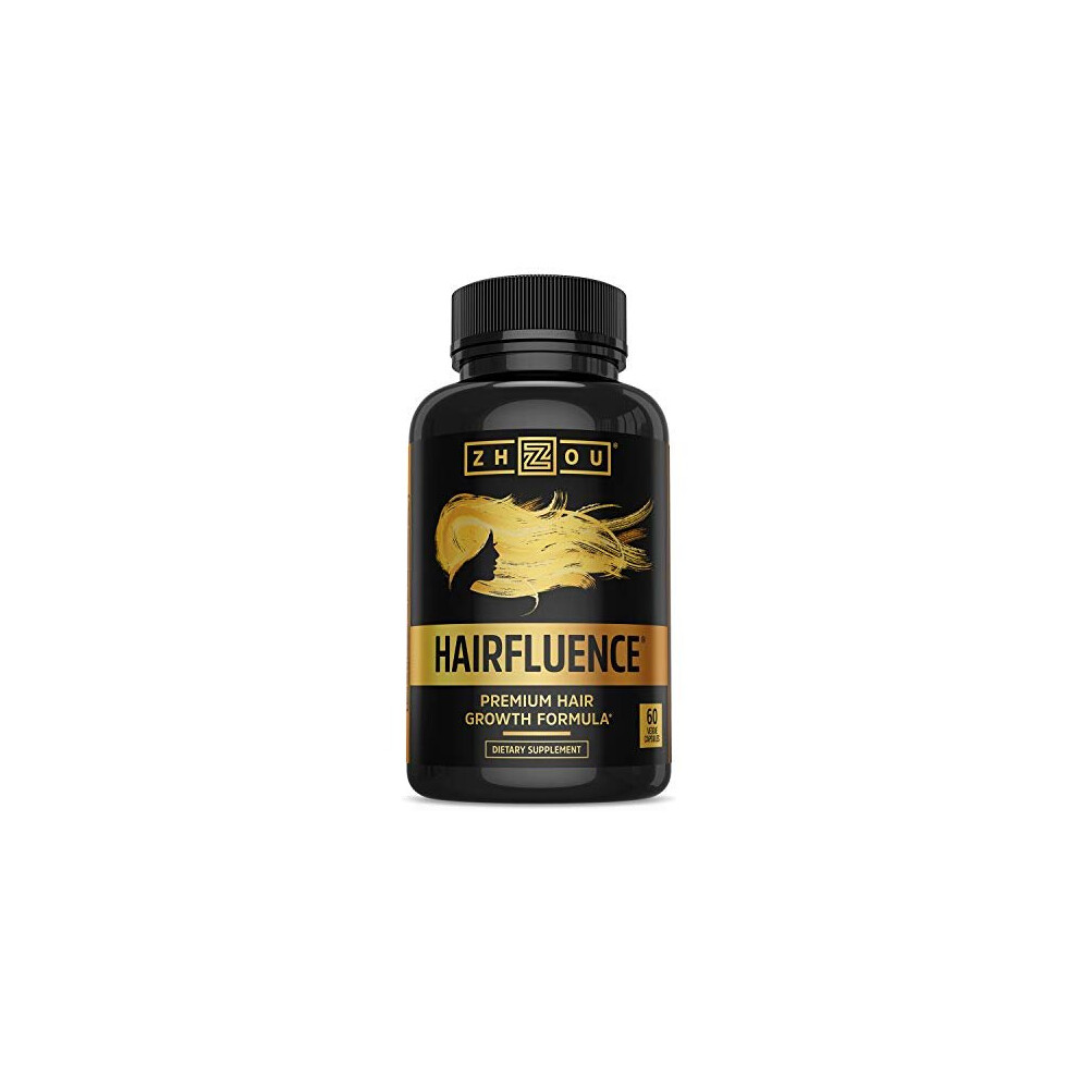 Zhou Hairfluence | Premium Hair Growth Formula For Longer, Stronger, Healthier Hair | For All Hair Types | 60 Vegcaps