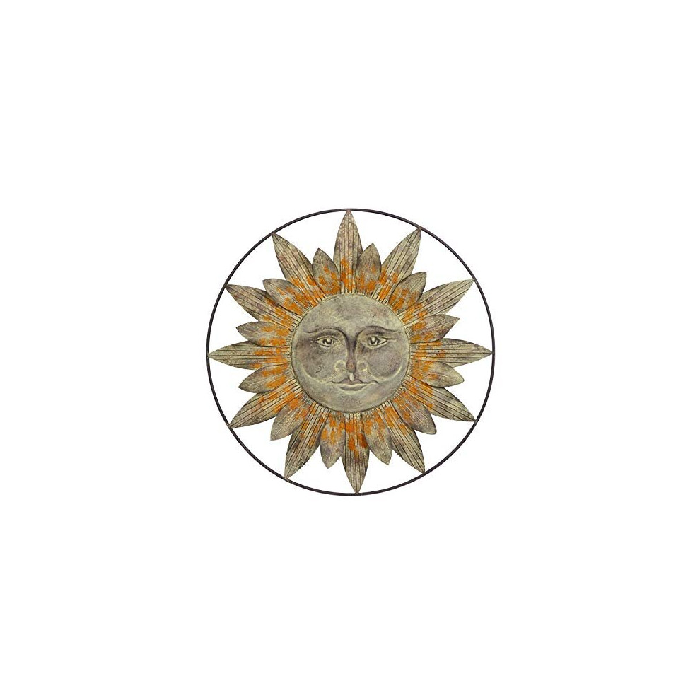 Deco 79 93707 Sun Face Metal Wall Decor, 30"