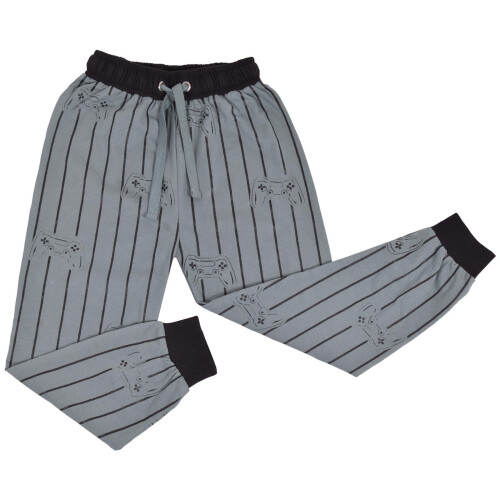 (5-6 Years, Black) Unisex Game Controller Contrast PJS Sleepwear Set 2