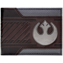 Star Wars Rebel Alliance Silver Starbird Badge Brown ID and Card Bi-Fold Wallet