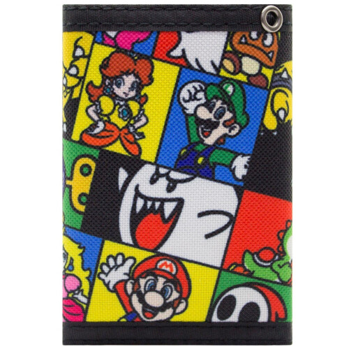 Super Mario Super Mario Question Block Bowser Bob-omb Coin And Card Tri-Fold Wallet Black 2