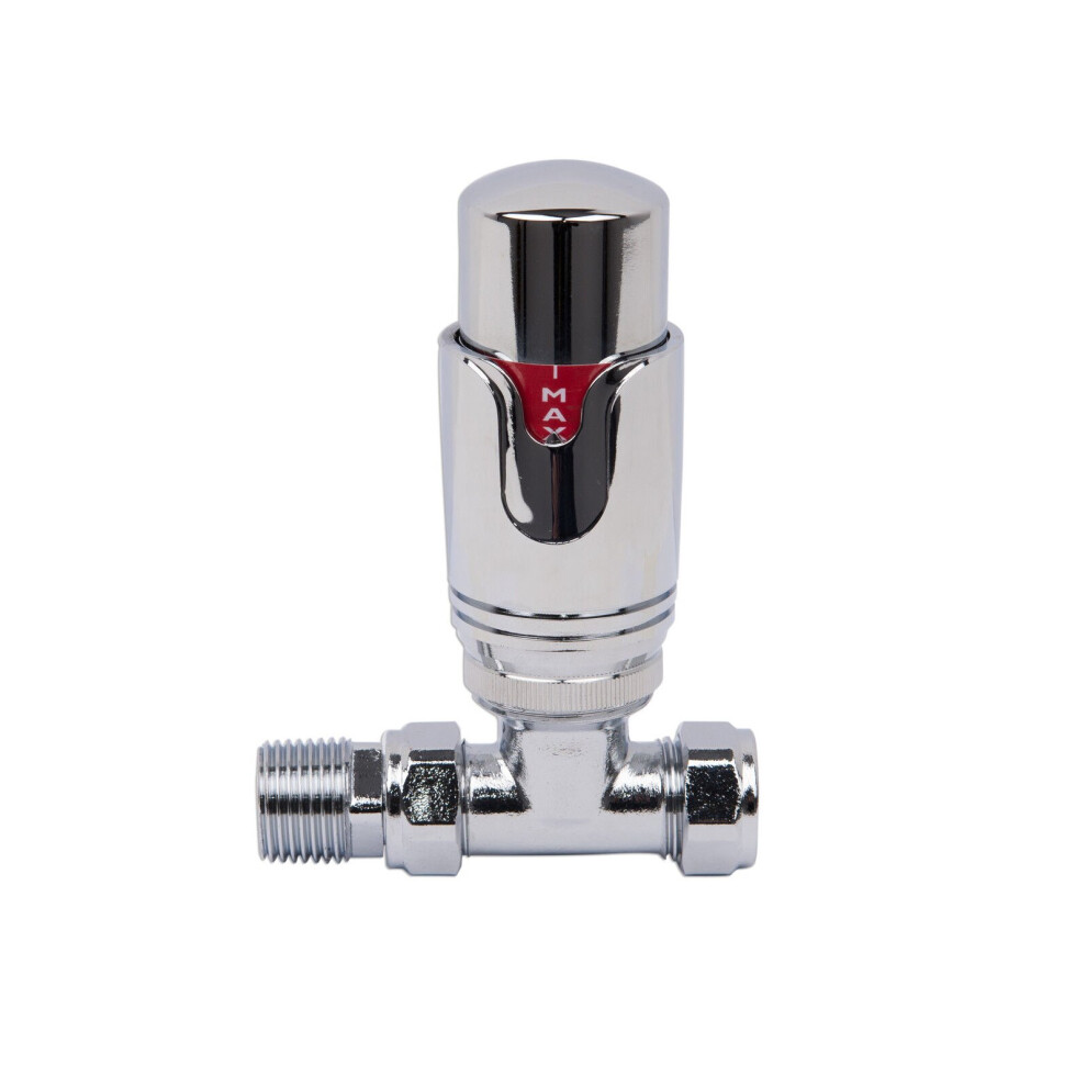 Nrg Chrome Trv Straight Thermostatic Radiator Valve For Towel Rails 15Mm X 1/2"