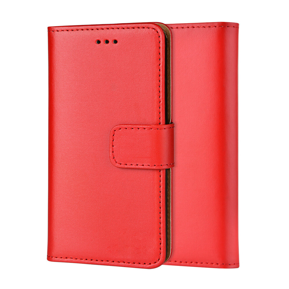 (Red) Genuine Real Leather Wallet Case For Iphone 7G/8G Red 5055546079381