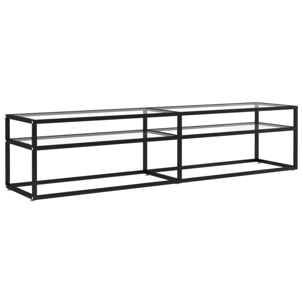 Vidaxl Tv Cabinet Transparent Tempered Glass Home Stereo Hifi Cabinet Tv Stand
