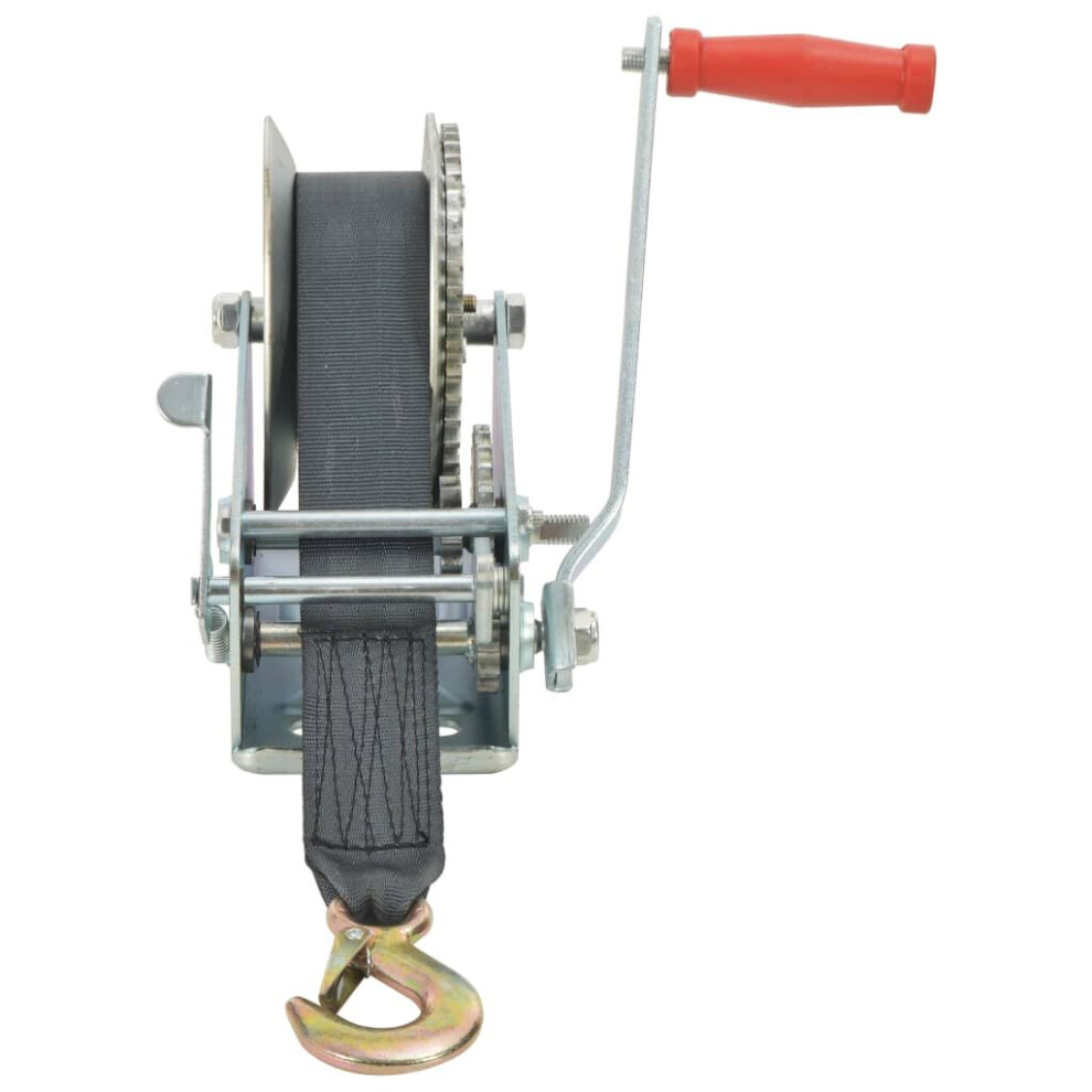 Vidaxl Hand Winch With Strap 1587 Kg Business Hoist Lift Manual Winch Puller
