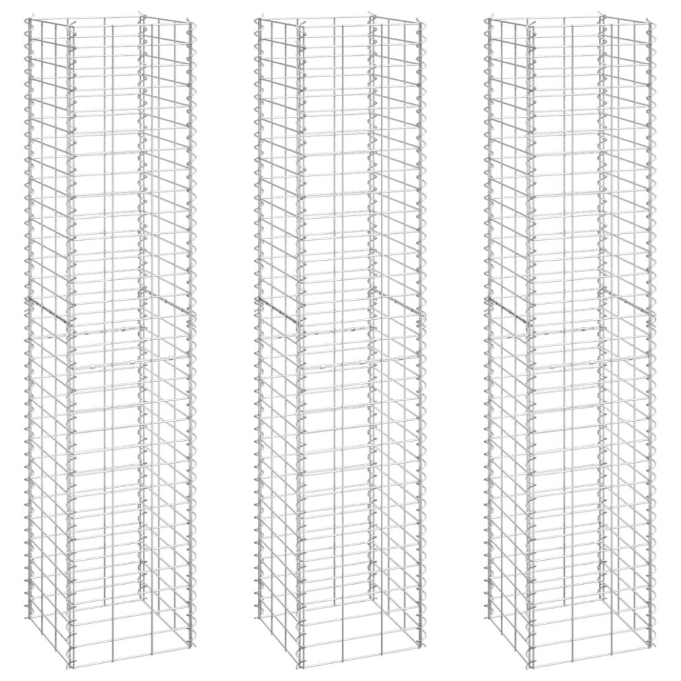 Vidaxl 3X Gabion Raised Beds Iron Garden Patio Gabion Basket Planter Wall