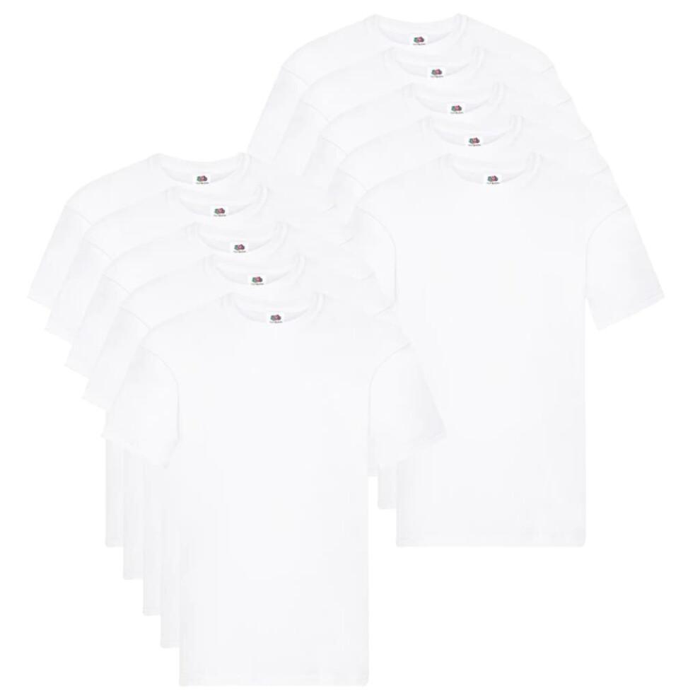Fruit of the Loom 10x Original T-shirts White XL Cotton Basic Casual Shirts