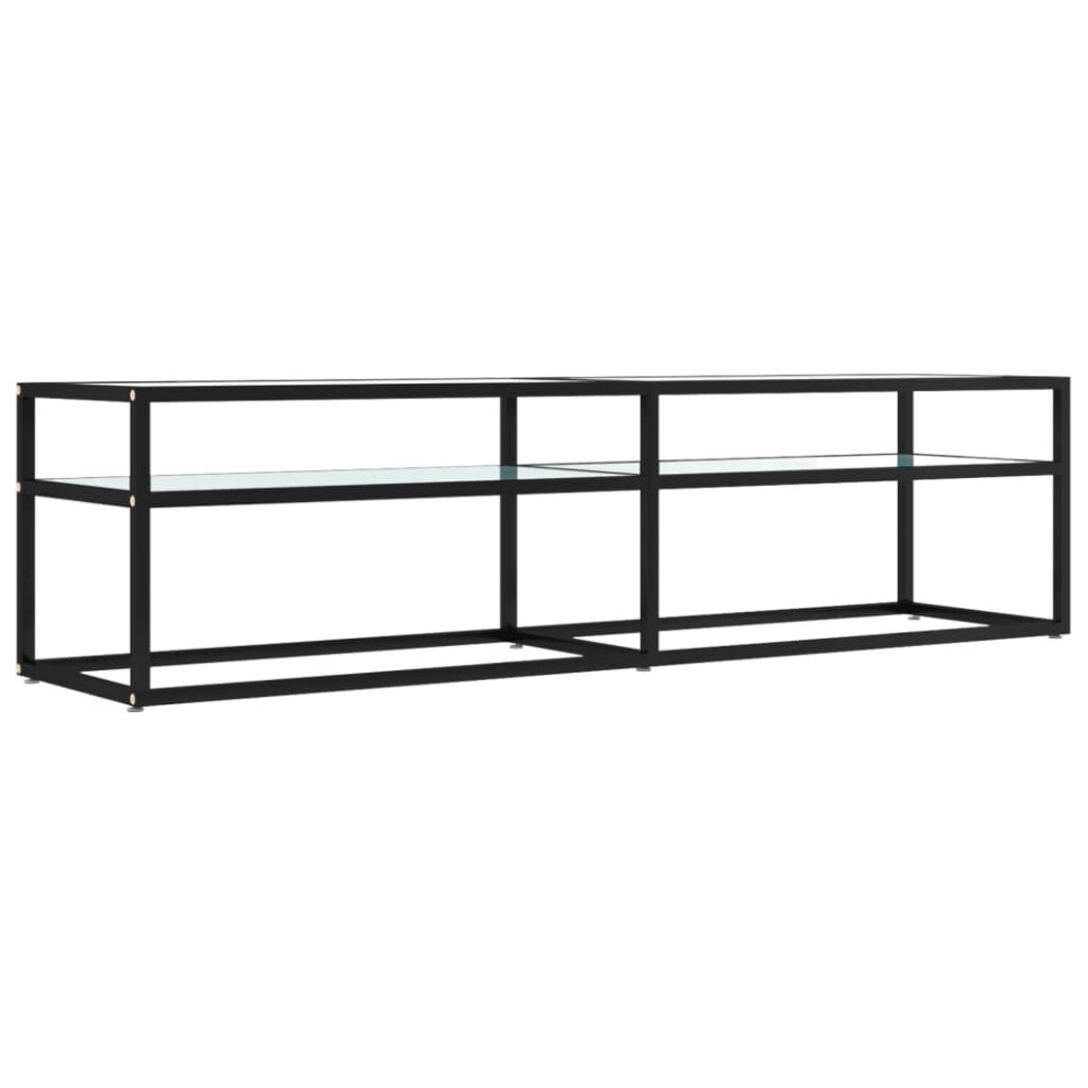 Vidaxl Tv Cabinet White Marble Tempered Glass Stereo Hifi Cabinet Tv Stand