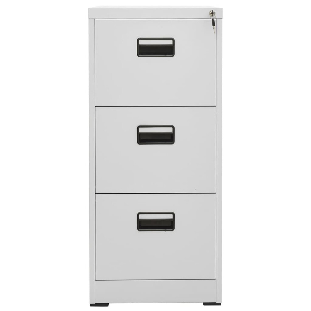 vidaXL Filing Cabinet Light Grey 46x62x102.5 cm Steel Office Storage Furniture