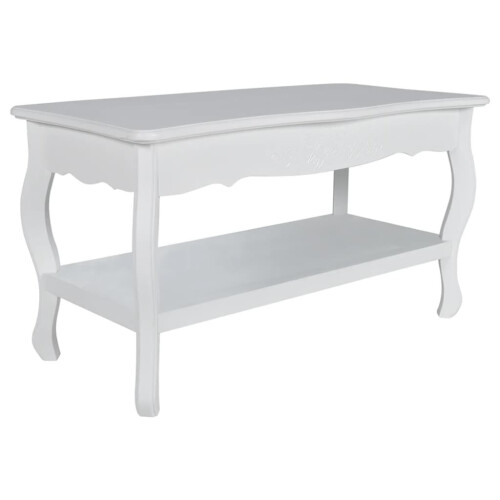 VidaXL vidaXL Coffee Table 2 Tiers MDF White Home Living Room Furniture Plant Stand