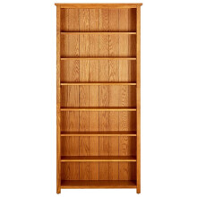 vidaXL Solid Oak Wood 7-Tier Bookcase Book Display Standing Shelf Furniture