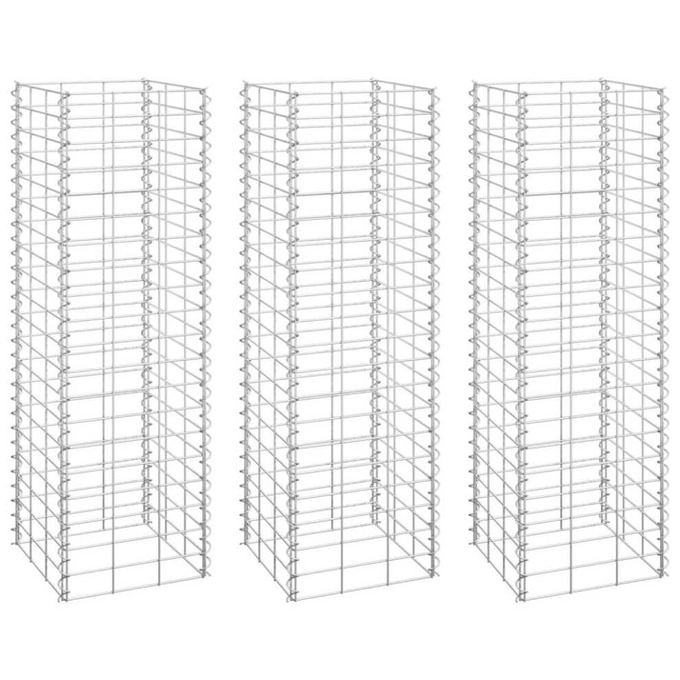 VIDAXL Gabion Raised Bed - Garden - 30x30x100cm - Silver - Image 2