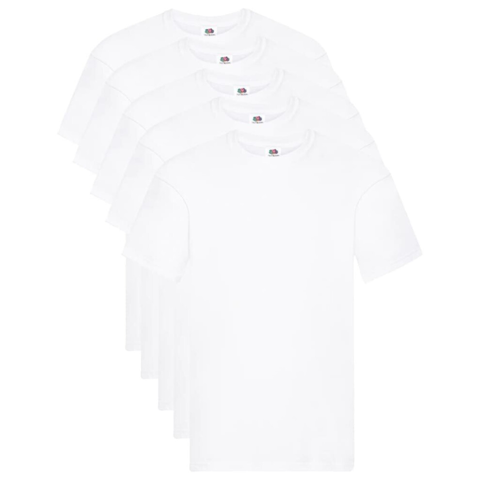 Fruit of the Loom 5x Original T-shirts White 5XL Cotton Basic Casual Shirts