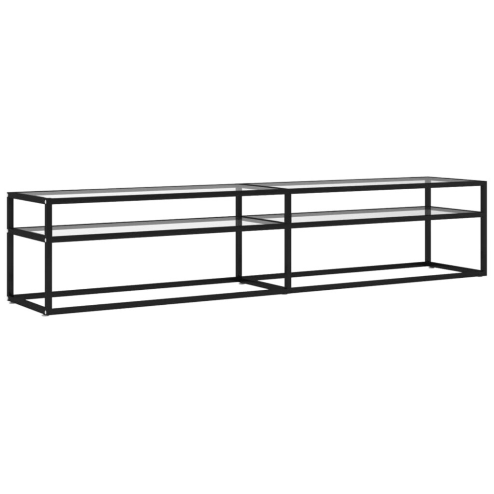 Vidaxl Tv Cabinet Transparent Tempered Glass Home Stereo Hifi Cabinet Tv Stand