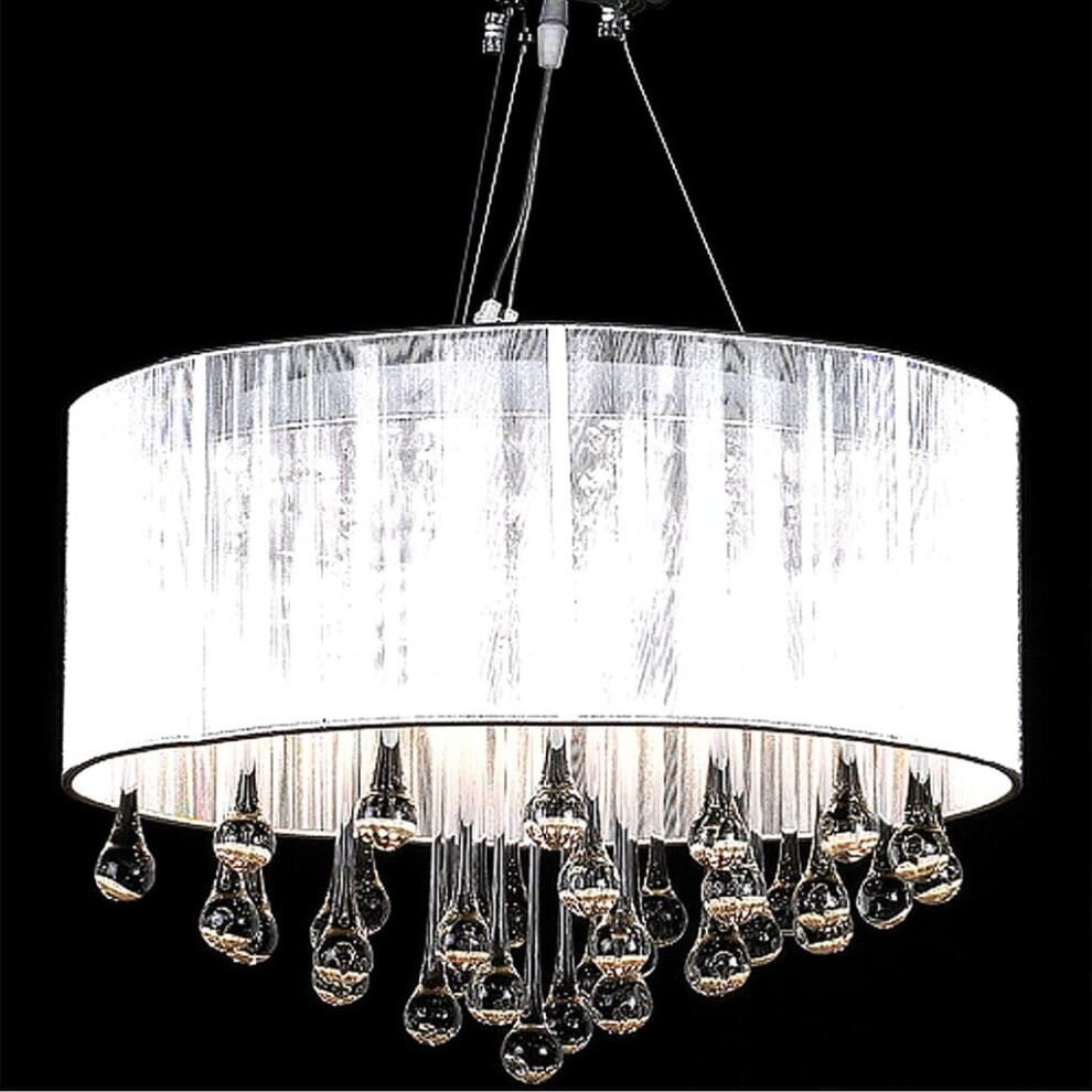 vidaXL Chandelier with 85 Crystals White Chandelier Lamp Pendant Lighting