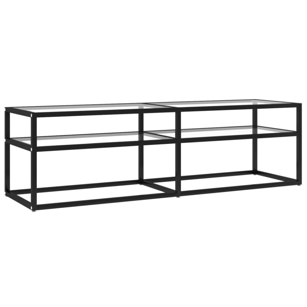 Vidaxl Tv Cabinet Transparent Tempered Glass Home Stereo Hifi Cabinet Tv Stand