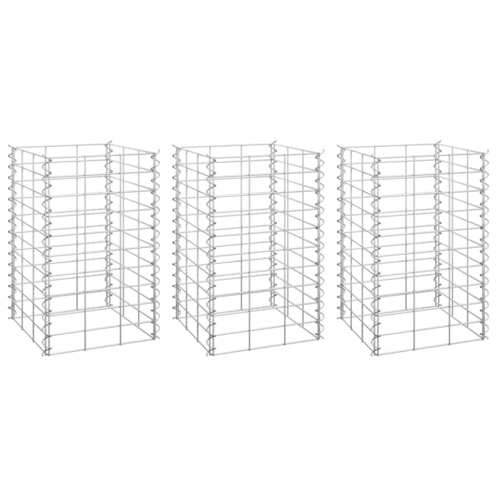 Vidaxl 3X Gabion Raised Beds Iron Garden Patio Gabion Basket Planter Wall