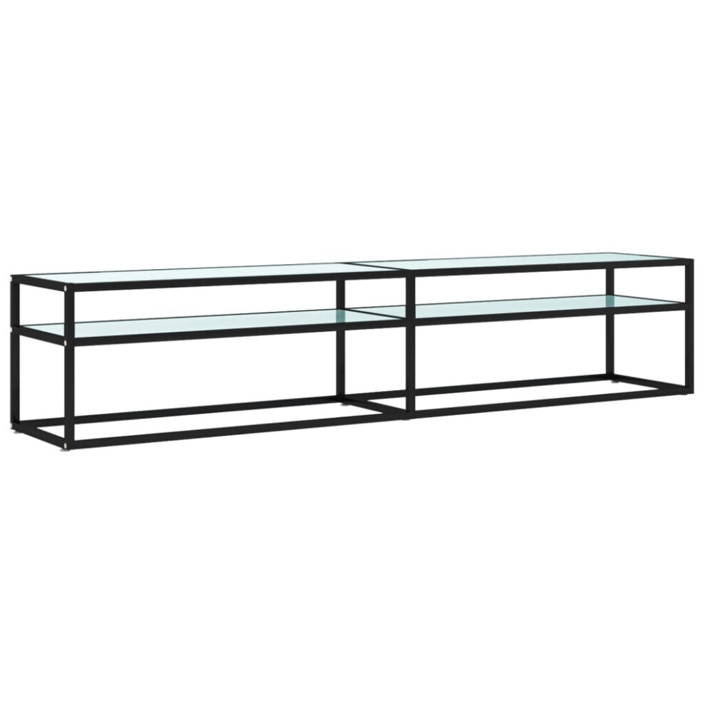 Vidaxl Tv Cabinet White Marble Tempered Glass Stereo Hifi Cabinet Tv Stand