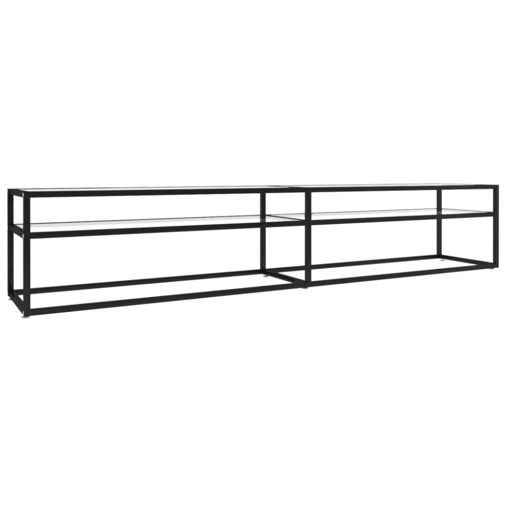 Vidaxl Tv Cabinet Transparent Tempered Glass Home Stereo Hifi Cabinet Tv Stand