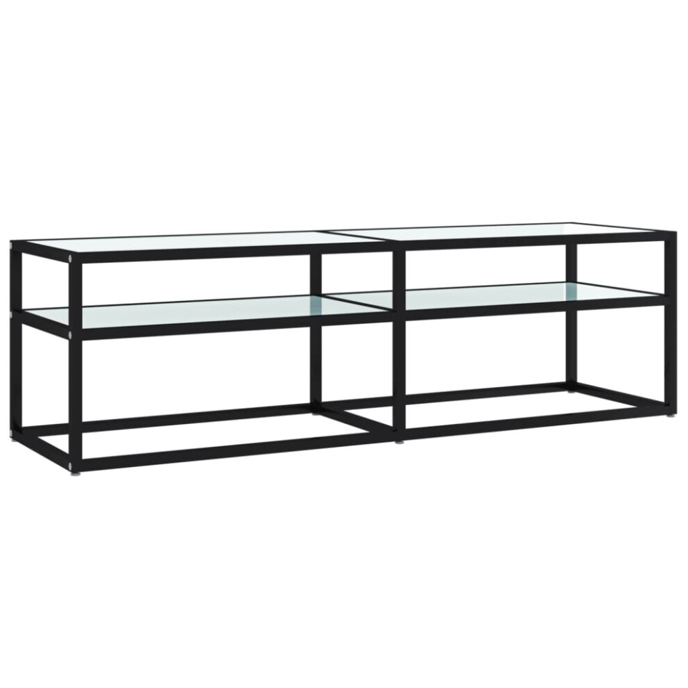 Vidaxl Tv Cabinet White Marble Tempered Glass Stereo Hifi Cabinet Tv Stand