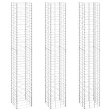 vidaXL 3x Gabion Raised Beds Iron Garden Patio Gabion Basket Planter Wall