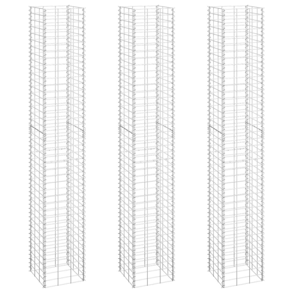 Vidaxl 3X Gabion Raised Beds Iron Garden Patio Gabion Basket Planter Wall